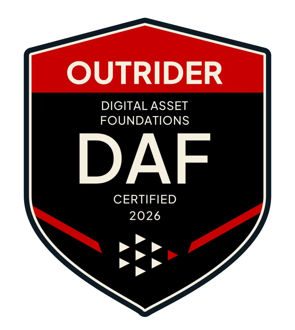 Outrider Digital Asset Foundations certified 2026 badge